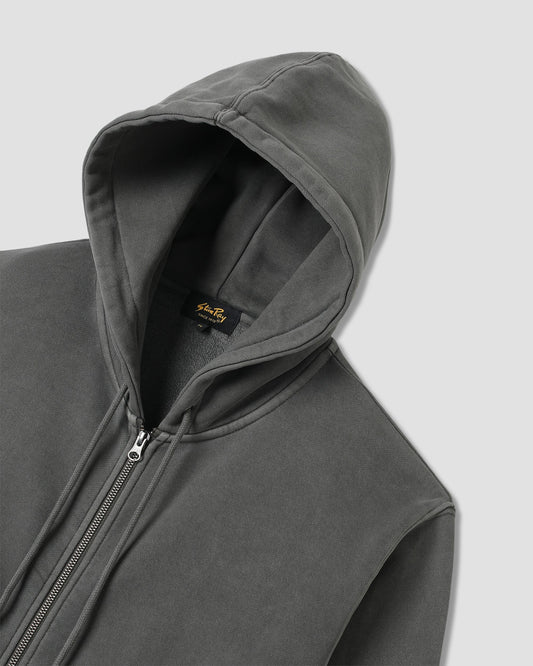 Patch Zip Hood Washed Black