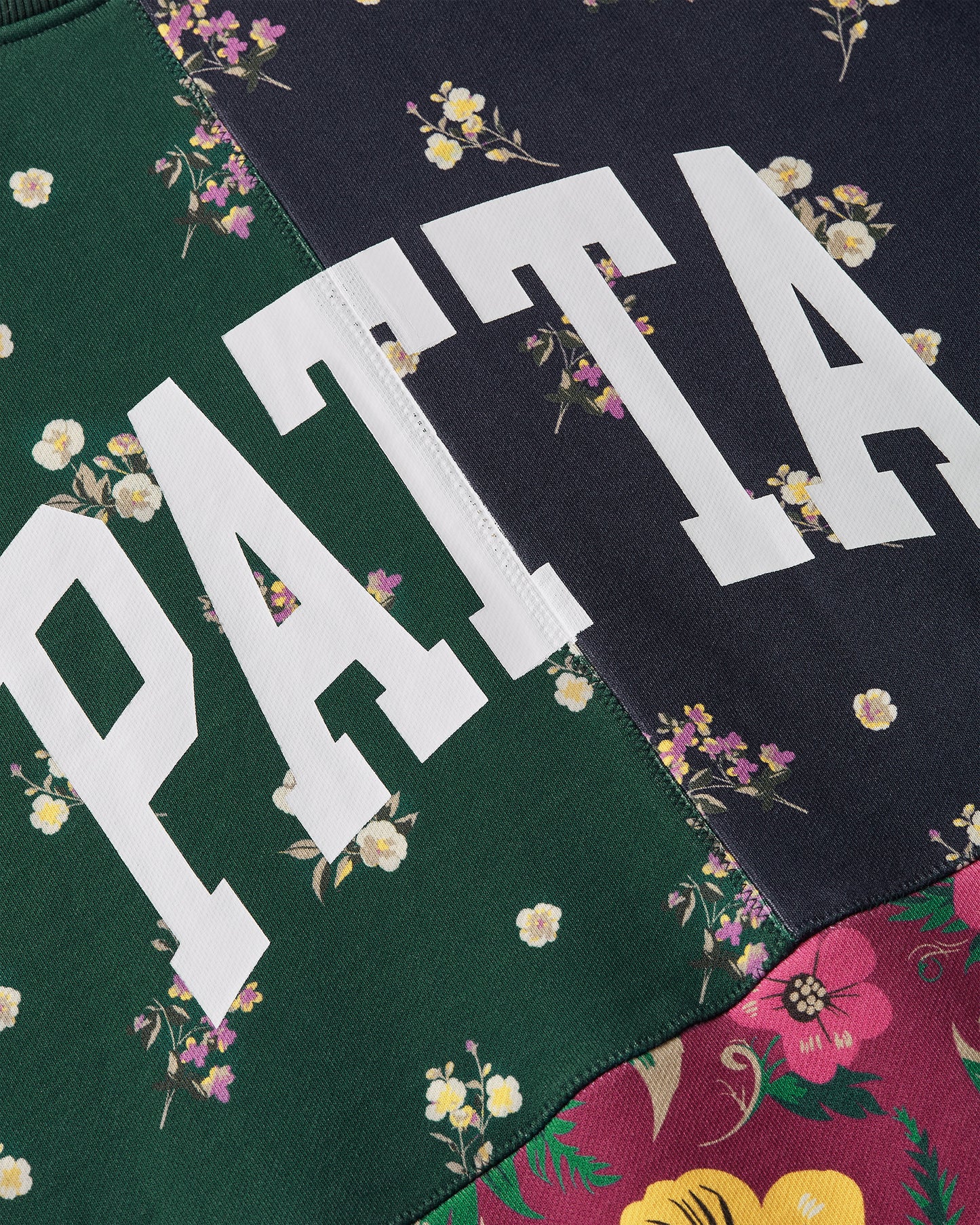 Floral Patchwork Hooded Sweater - Multi