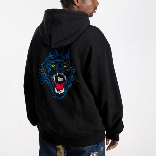 Embroidered Fire Panther Hooded Sweater