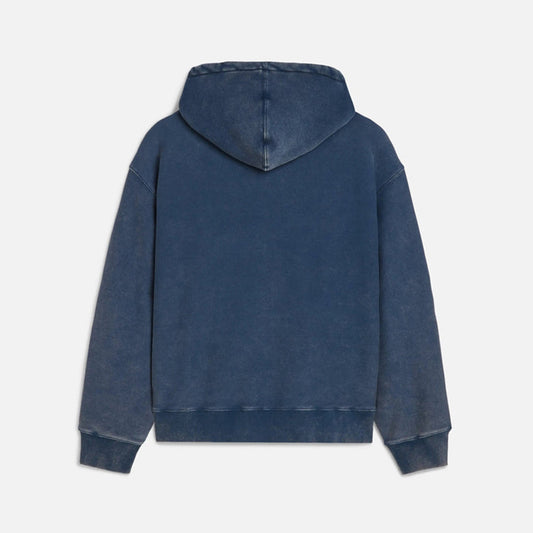 Classic Acid Washed Hooded Sweater - Estate Blue
