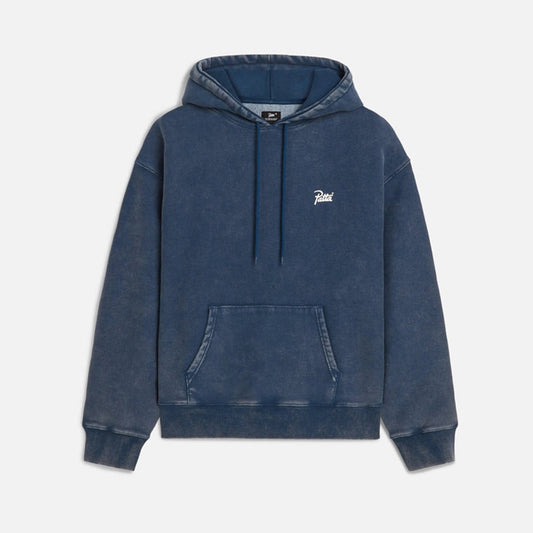 Classic Acid Washed Hooded Sweater - Estate Blue