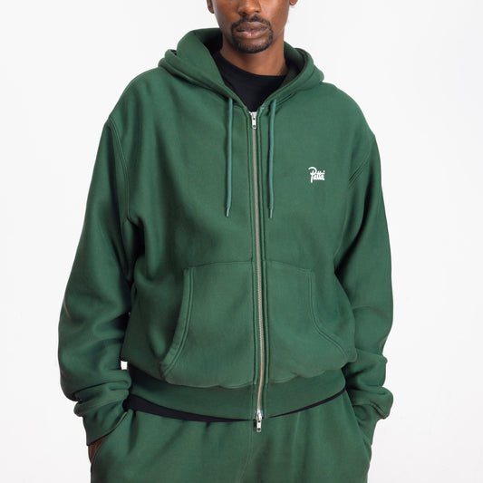 Classic Zip Up Hooded Sweater - Bistro Green