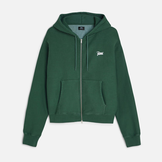 Classic Zip Up Hooded Sweater - Bistro Green