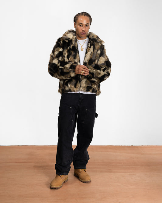 Faux Fur Patchwork Jacket