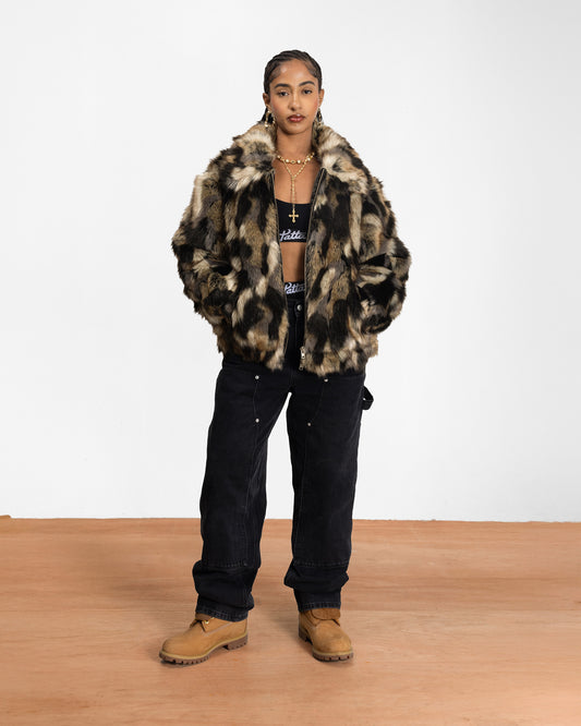 Faux Fur Patchwork Jacket