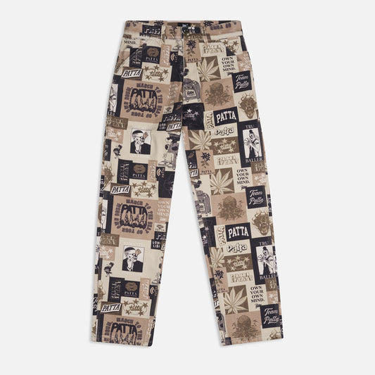 Collage Canvas Pants