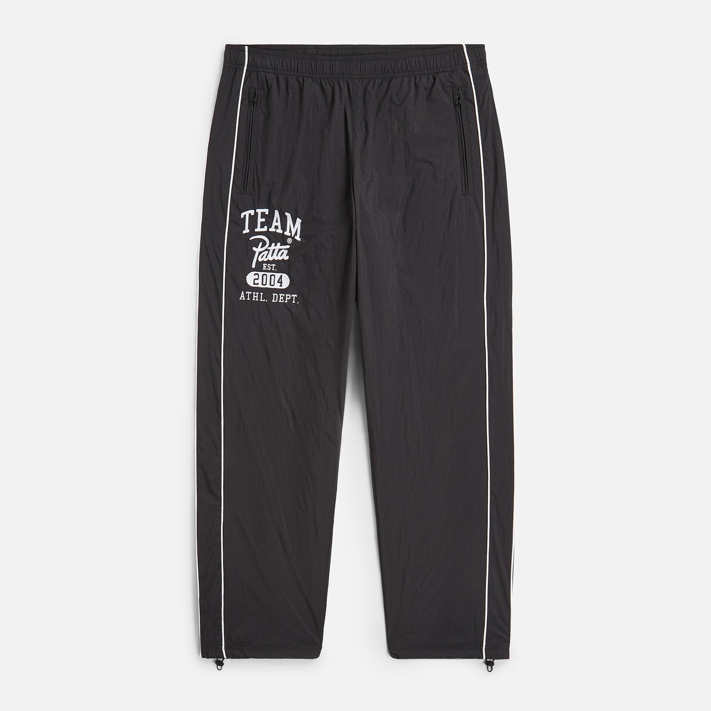 Athletic Nylon Track Pants - Black
