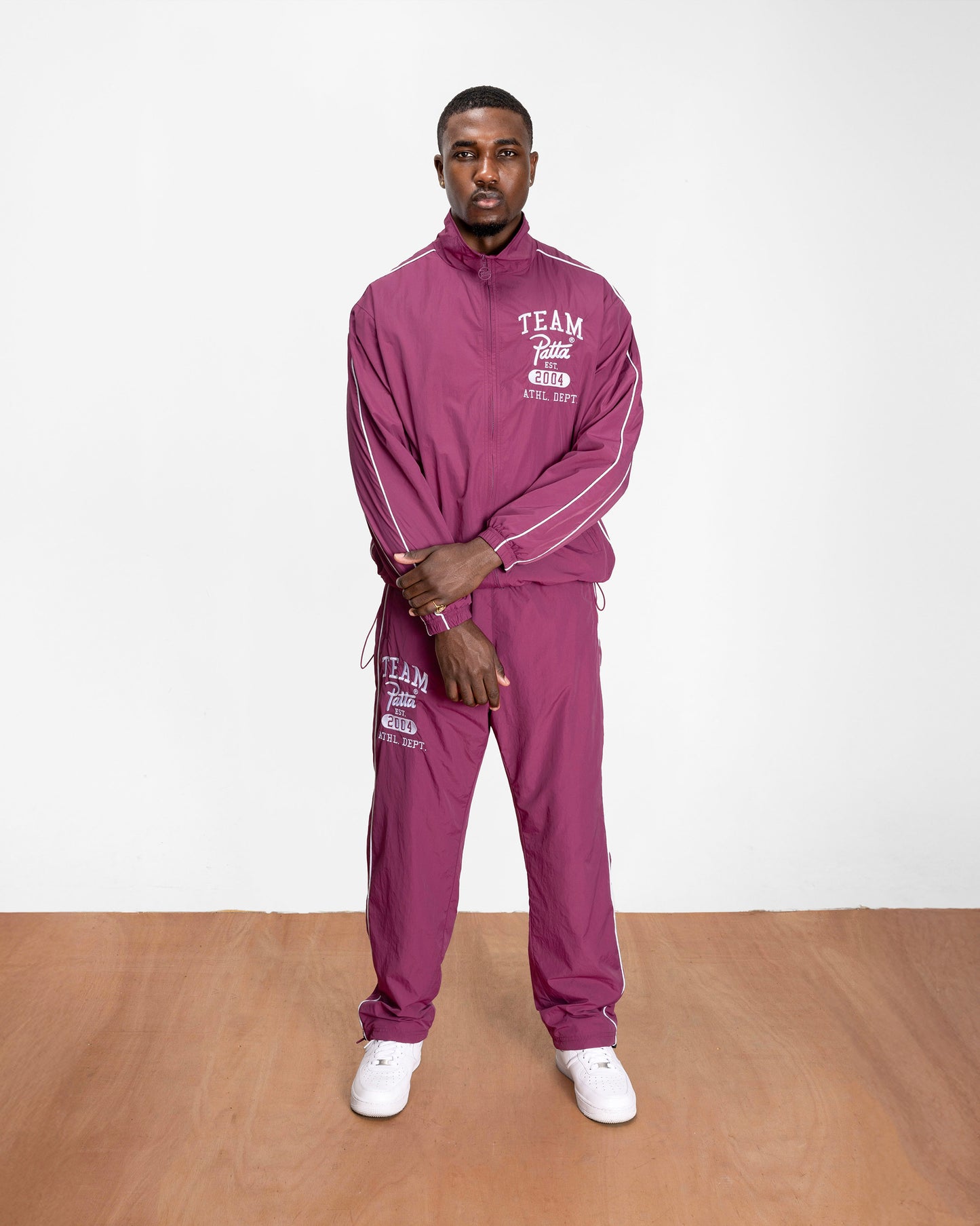 Athletic Nylon Track Pants - Boysenberry