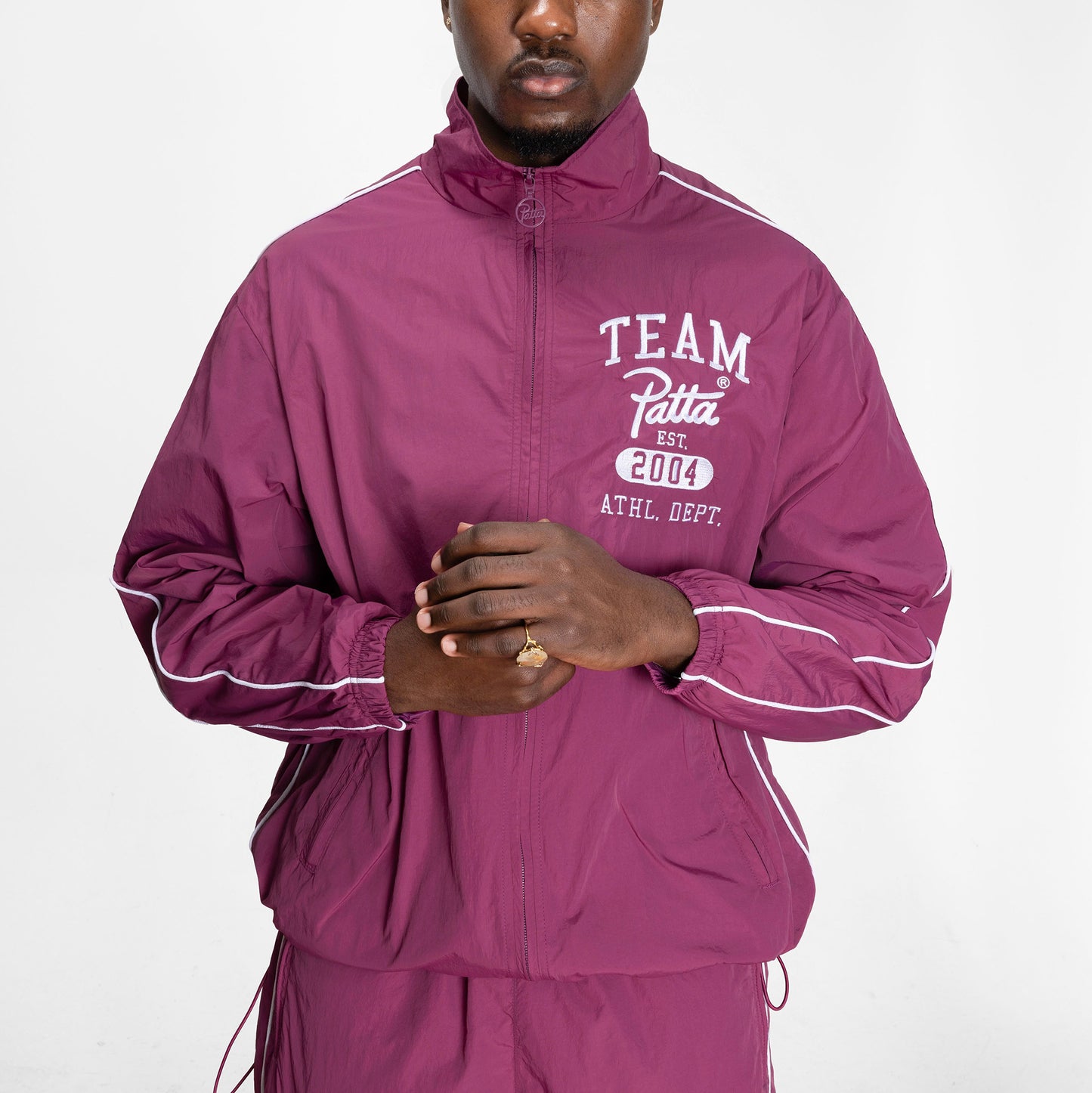 Athletic Nylon Track Jacket - Boysenberry