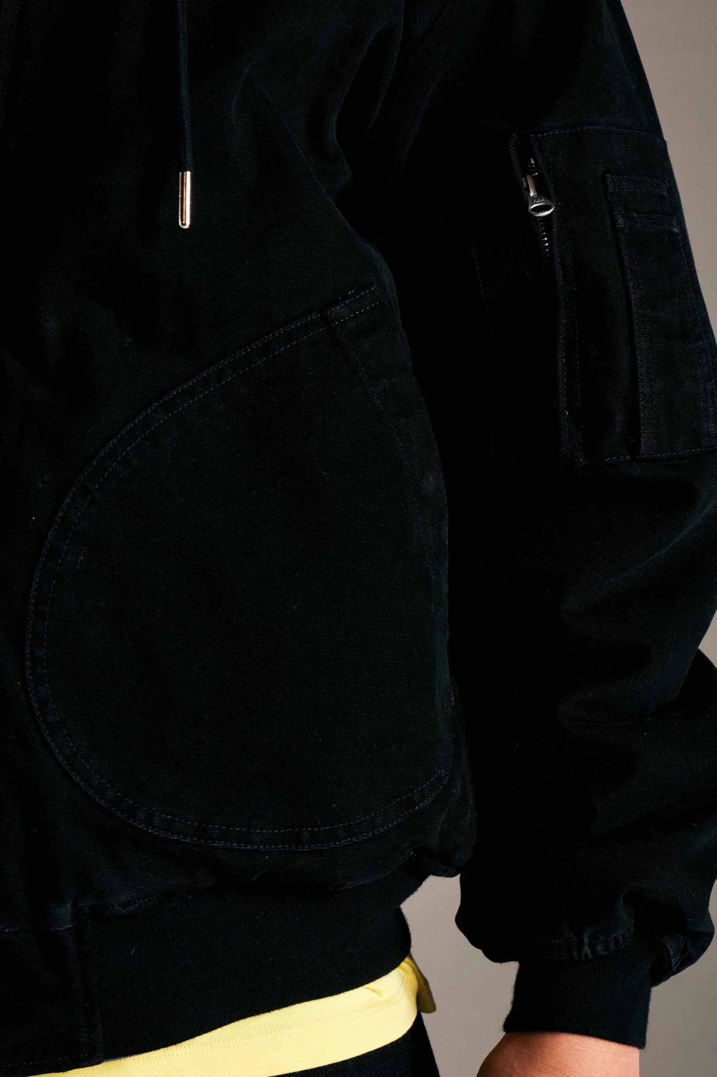 Hooded Flight Jacket - Black