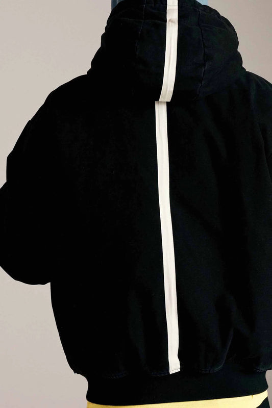 Hooded Flight Jacket - Black