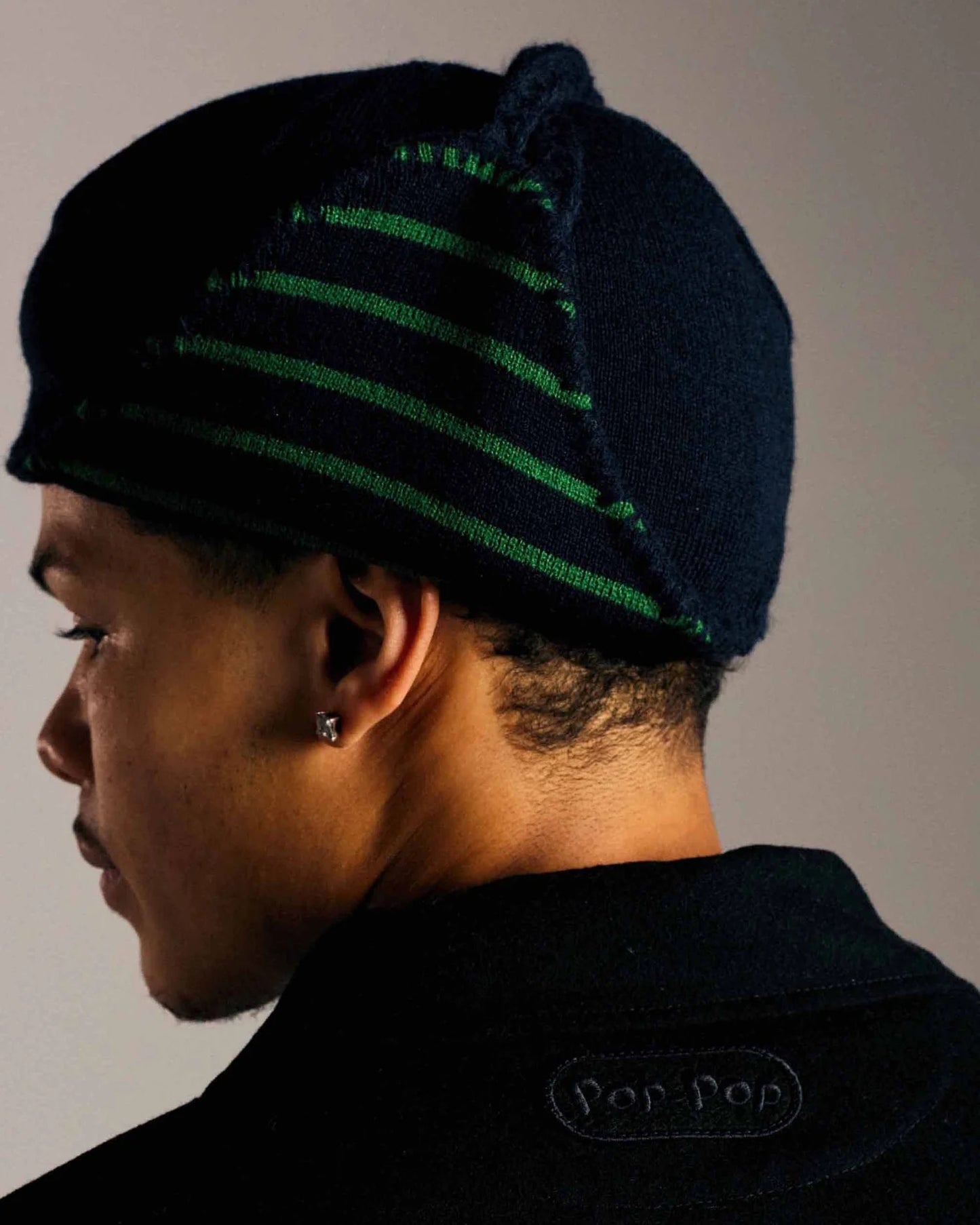Reversible Earflap Beanie - Navy/Juniper