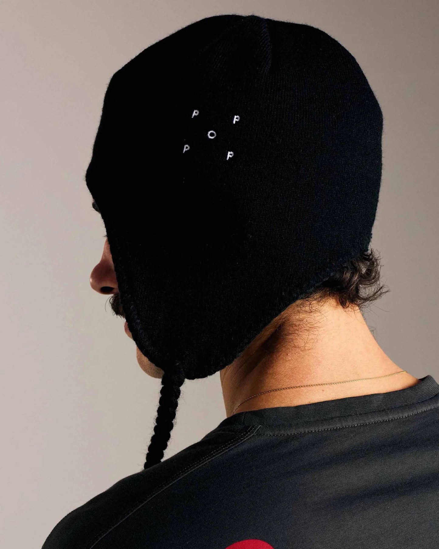 Reversible Earflap Beanie - Black/Charcoal