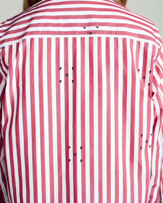 Logos Stripe Shirt - Earth Red / White