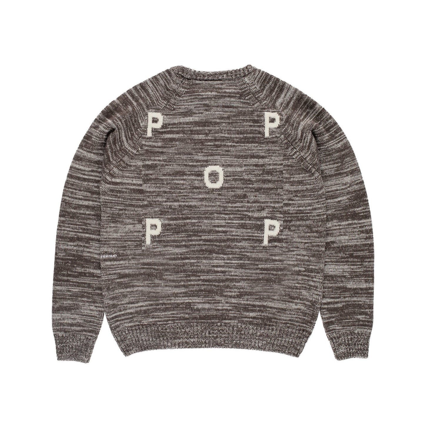 Knitted Melange Logo Crewneck - Delicioso/Off White