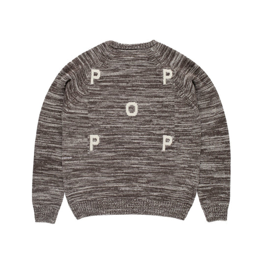 Knitted Melange Logo Crewneck - Delicioso/Off White
