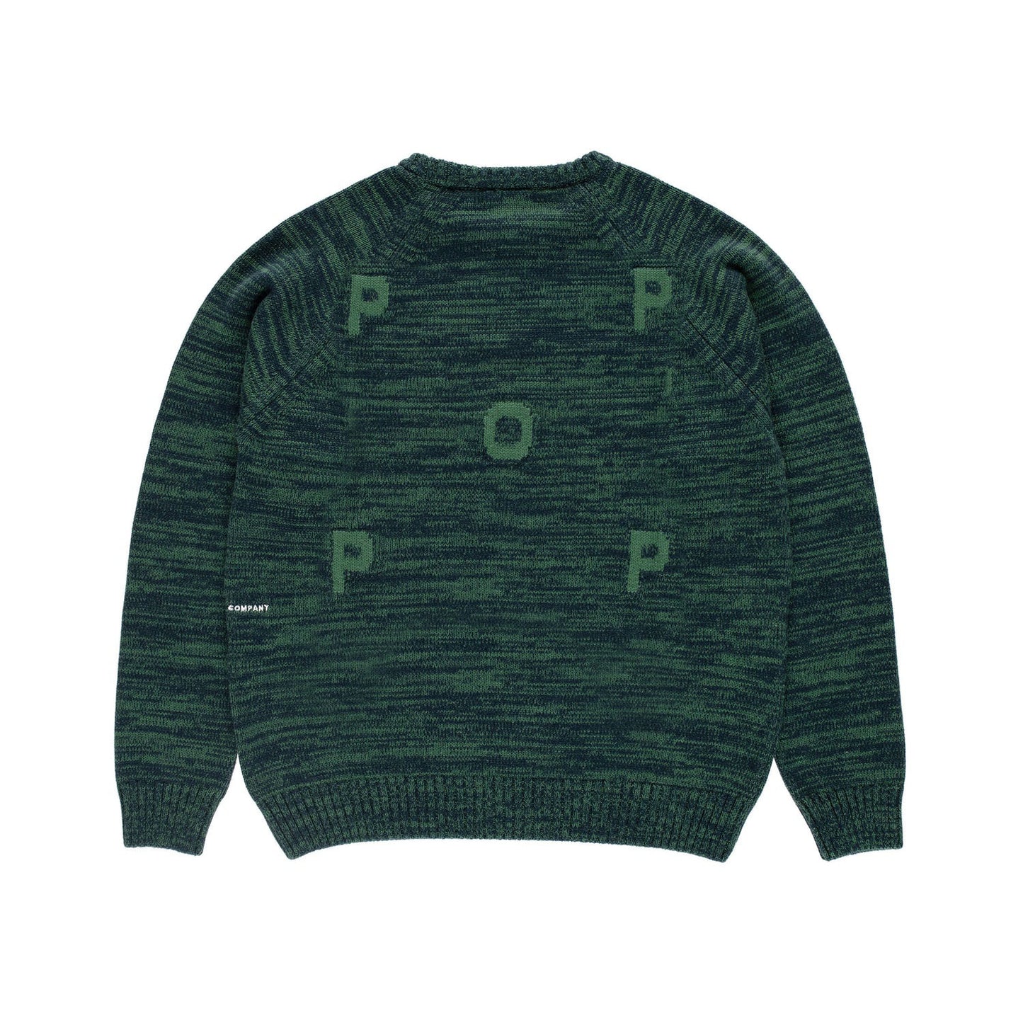 Knitted Melange Logo Crewneck - Navy/Juniper