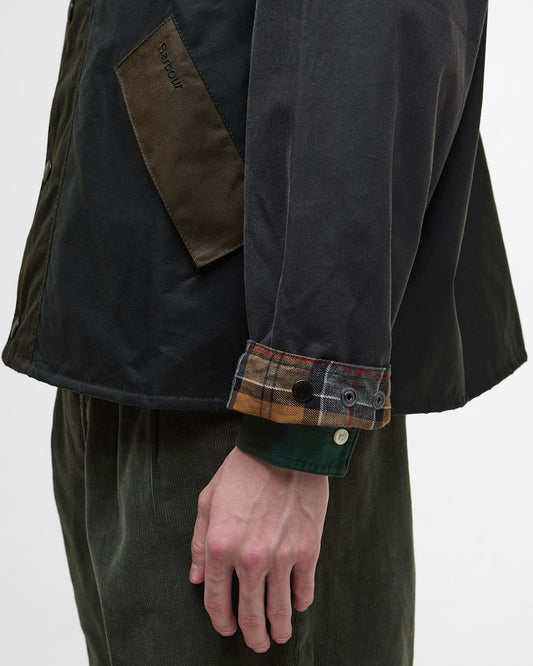 Patchwork Transport Waxed Jacket - Sage Multi