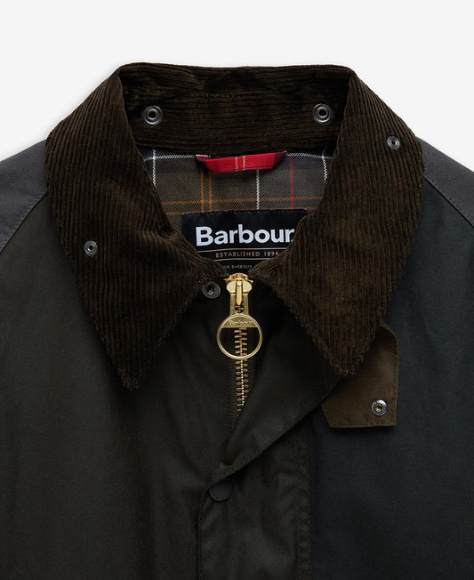 Patchwork Transport Waxed Jacket - Sage Multi