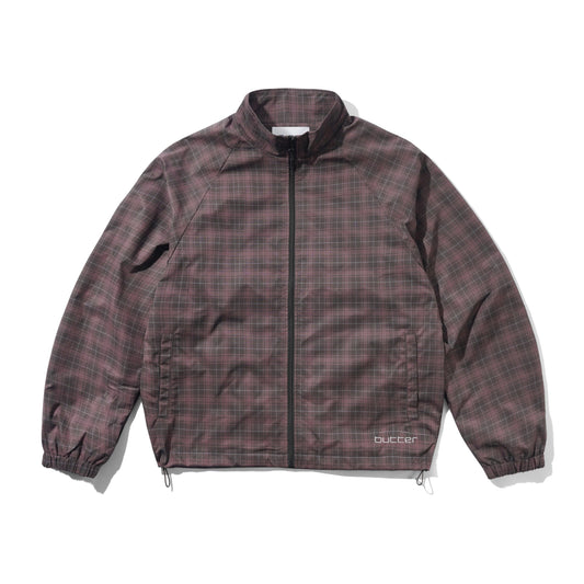 Plaid Nylon Jacket - Burgundy