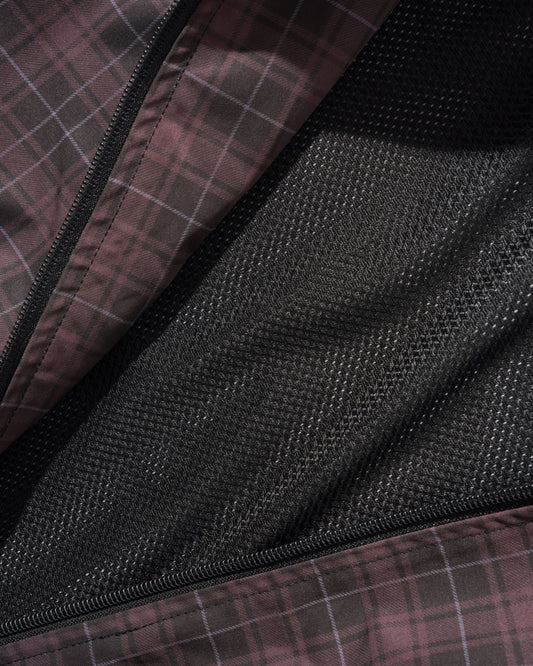 Plaid Nylon Jacket - Burgundy