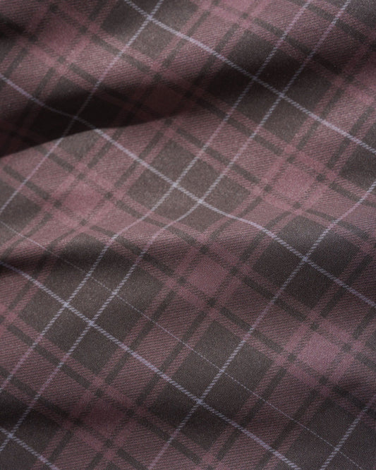 Plaid Nylon Jacket - Burgundy
