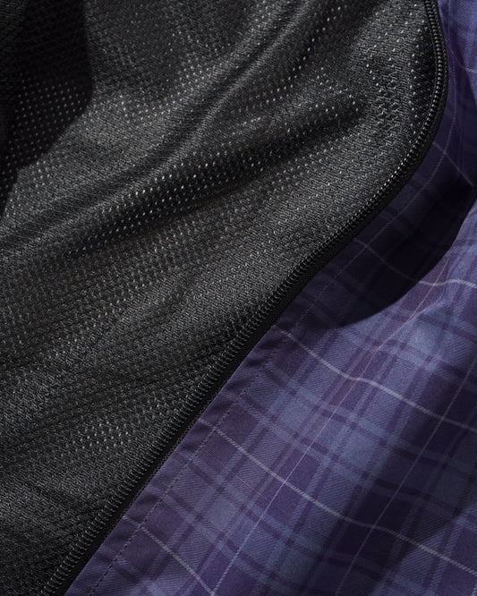 Plaid Nylon Jacket - Navy