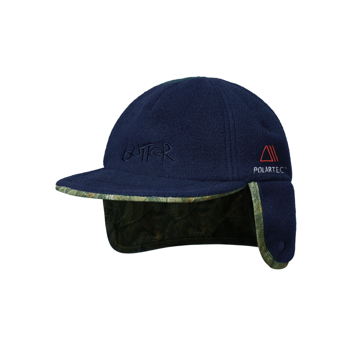 Polartec Reversible Trapper Cap - Forest Camo / Navy