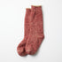 Double Face Crew Socks - Dark Red / Brown