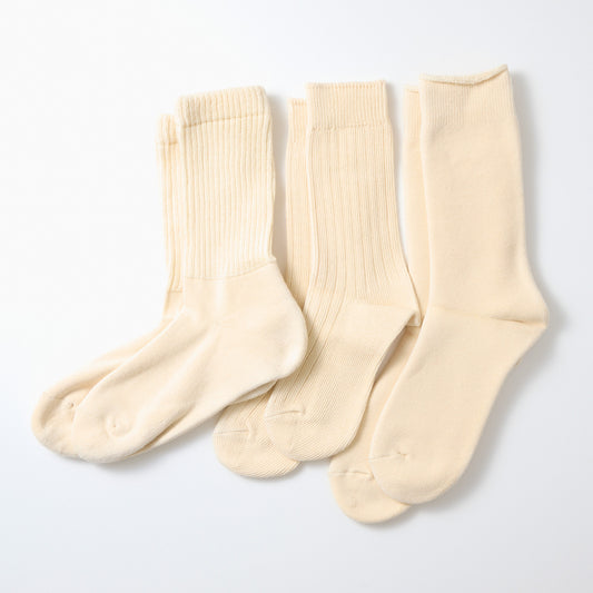Organic Daily Socks 3 Pack - Ecru