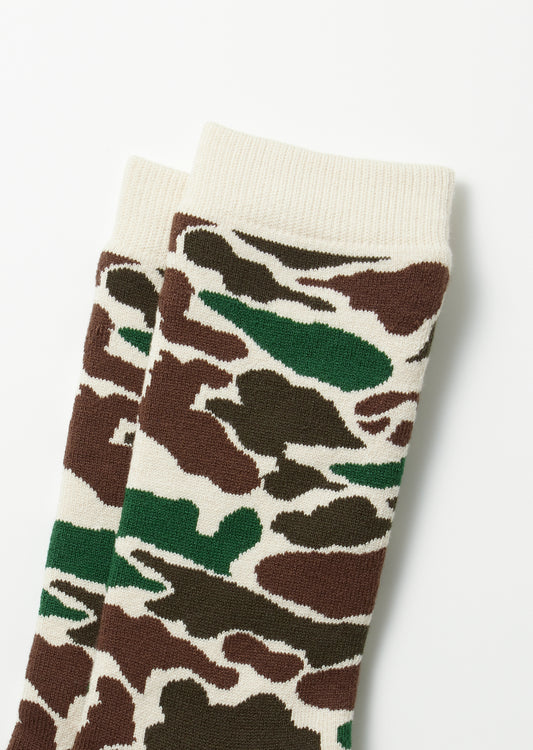 Pile Camo Crew Socks - Ivory