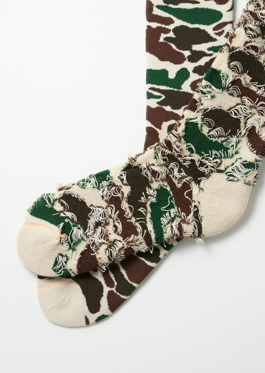 Pile Camo Crew Socks - Ivory