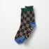 Pile Room Socks - Checkerboard - Dark Green / Blue