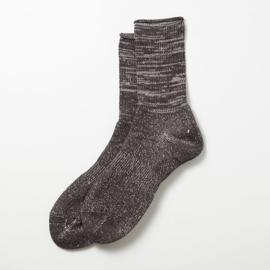 Washi Pile Crew Socks - Charcoal