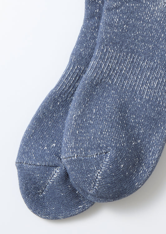 Washi Pile Crew Socks - Slate Blue