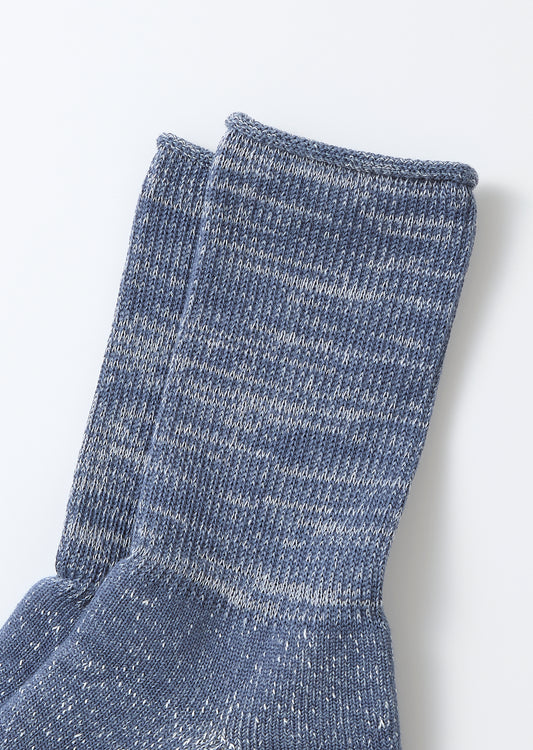 Washi Pile Crew Socks - Slate Blue