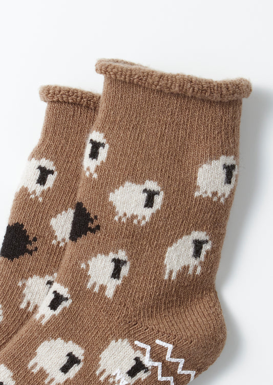 Pile Room Socks, Sheep - Brown