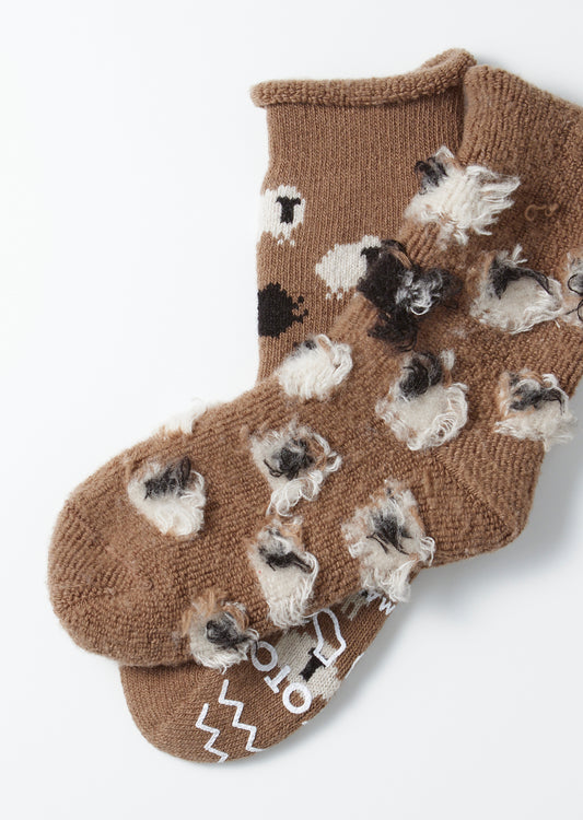 Pile Room Socks, Sheep - Brown