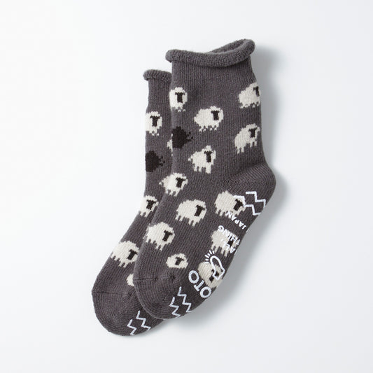Pile Room Socks, Sheep - Dark Gray