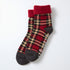 Comfy Room Socks, Check - Dark Red / Black