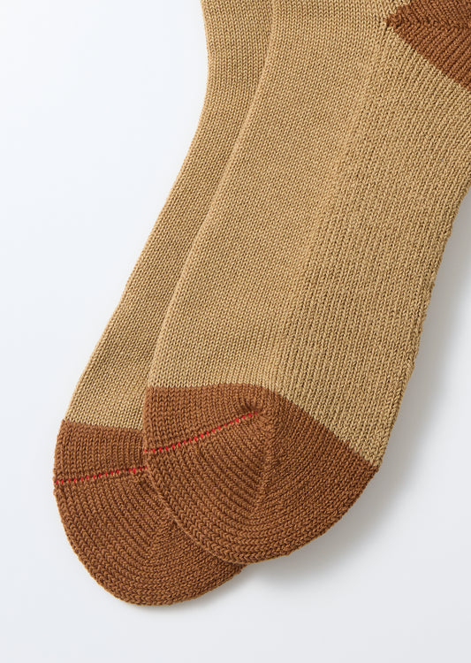 Multi Loose Pile Socks - Dark Green / Khaki