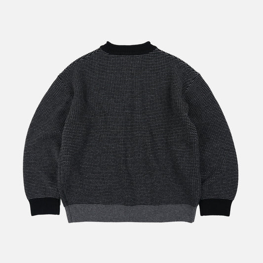 Rollneck Ringer Knit - Black