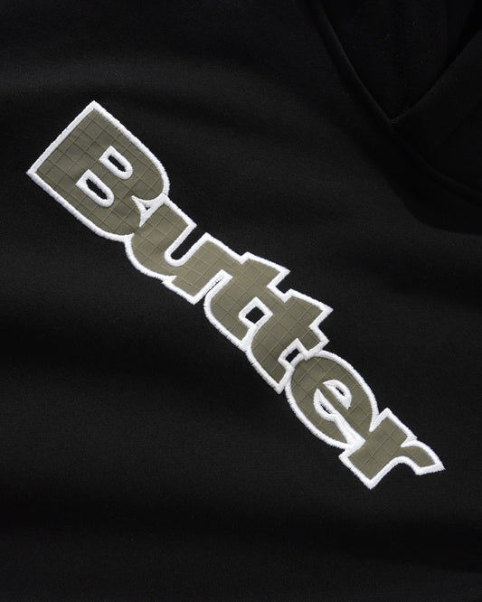 Ripstop Logo Applique Pullover Hood - Black