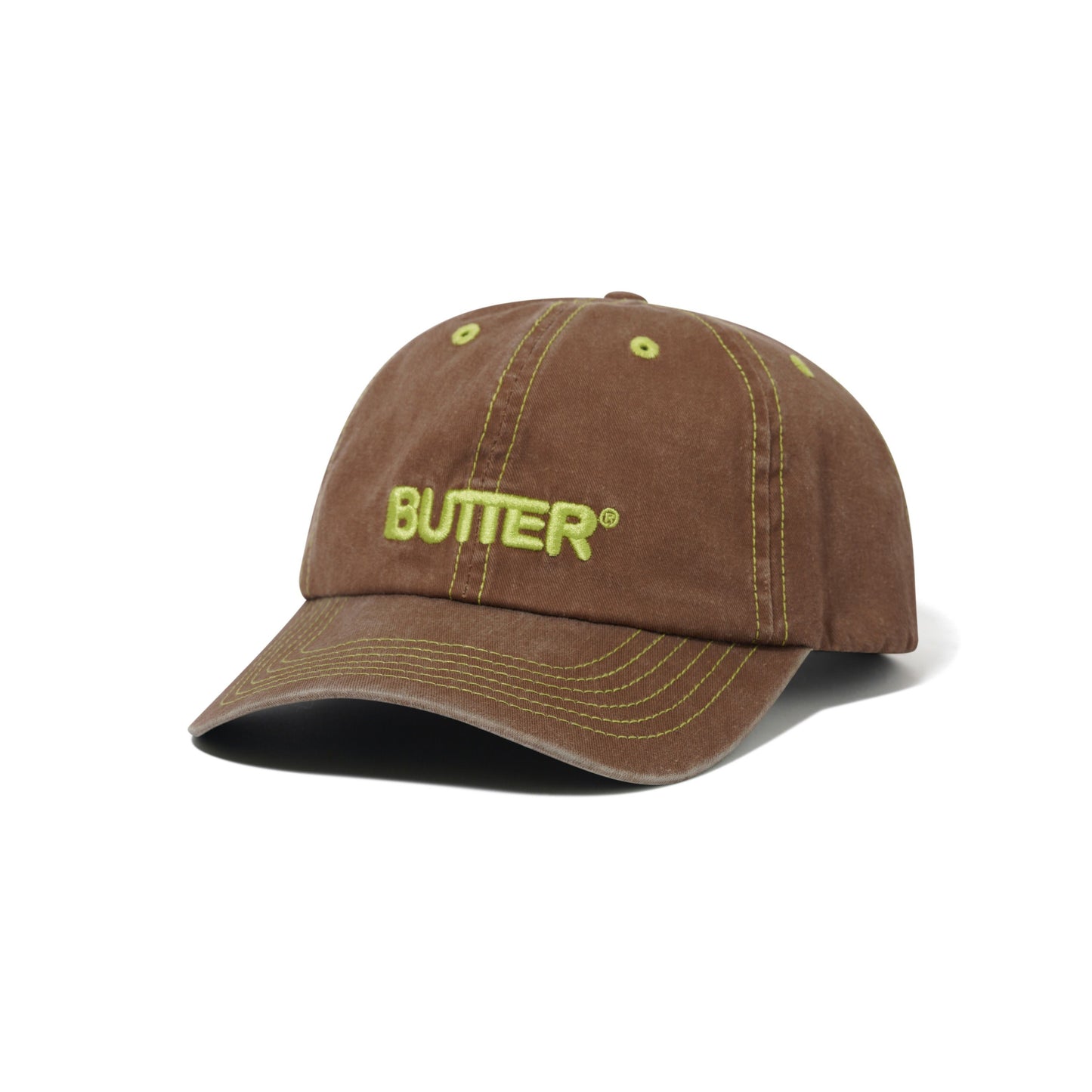 Rounded Logo 6 Panel Cap - Washed Pecan