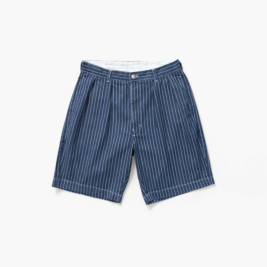 Pinstripe Denim Part Timer Shorts - Indigo