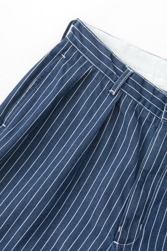 Pinstripe Denim Part Timer Shorts - Indigo