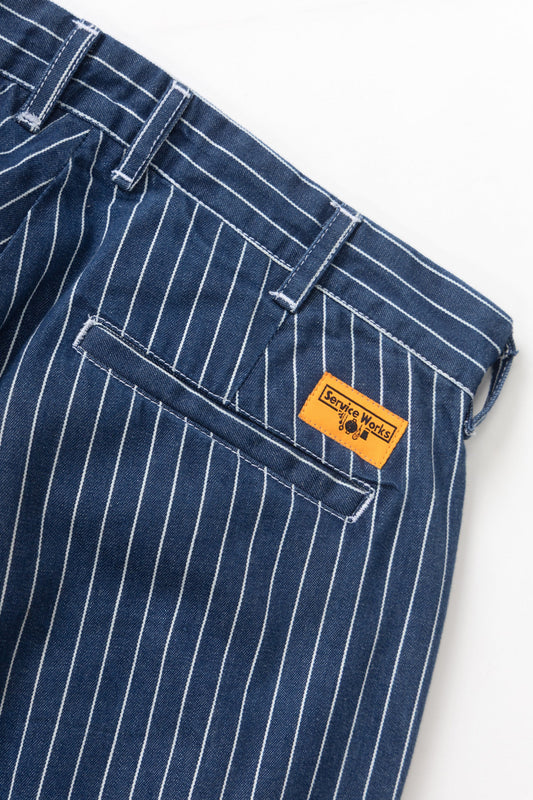 Pinstripe Denim Part Timer Shorts - Indigo
