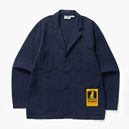 Seersucker Server Suit Jacket - Dark Navy