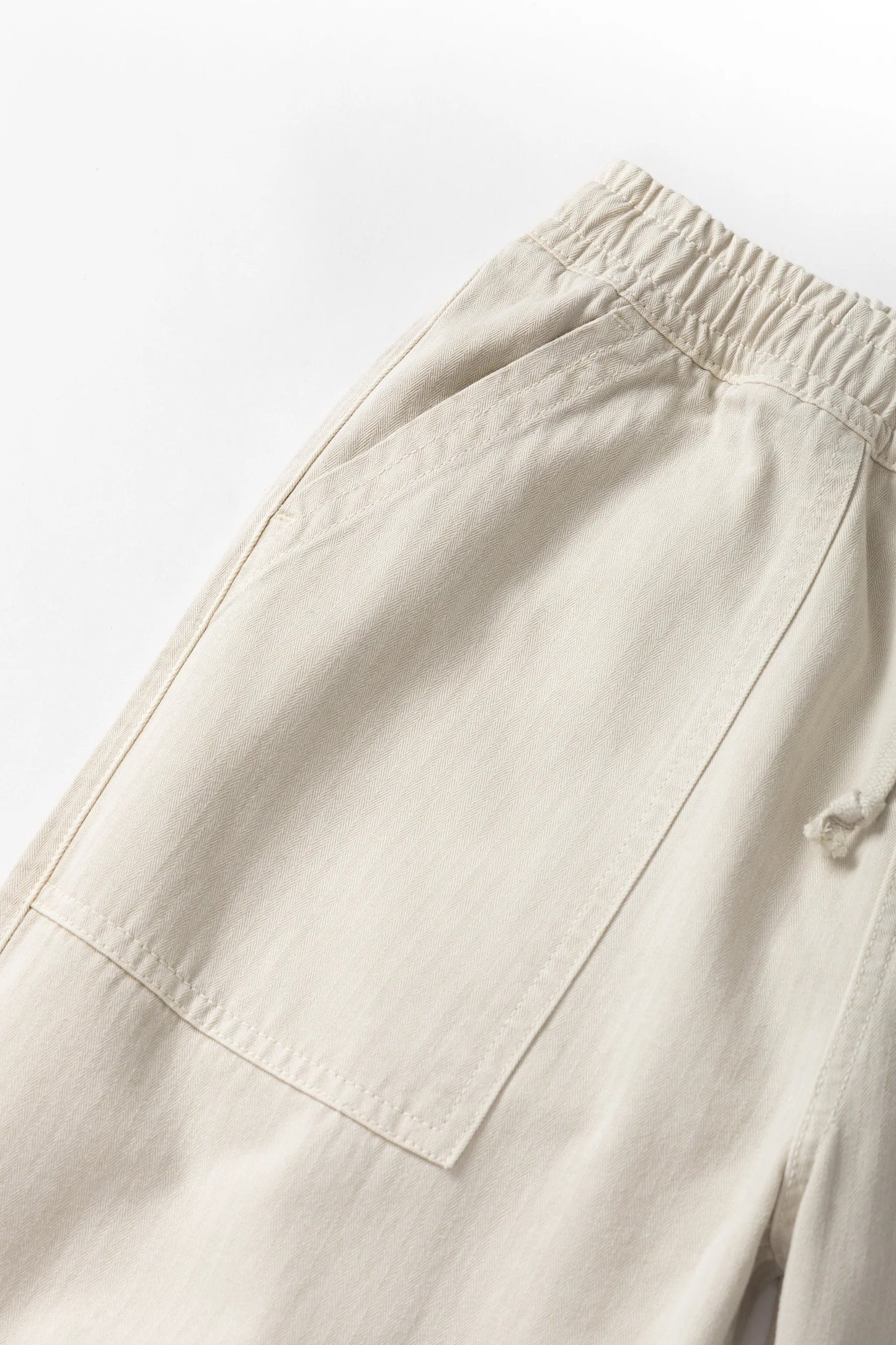 Pigment Herringbone Chef Pants - Bone
