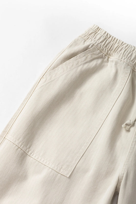 Pigment Herringbone Chef Pants - Bone